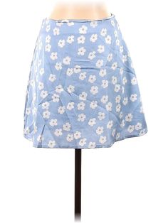 Unbranded Casual Skirt Size: Small Bottoms - used. 80% POLYESTER, 15% COTTON, 5% SPANDEX, Floral | Casual Skirt: Blue Floral Bottoms - Size Small Casual Skirt, Blue Floral, Womens Bottoms, Women Handbags, Spandex, Skirt, Handbags, For Women, Floral