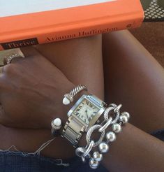 Cartier and David Yurman. Gorgeous arm party. Yurman Bracelet, Stacked Bracelets, David Yurman Bracelet, Luxury Jewelry Brands, Arm Party, David Yurman Jewelry, Crystal Beads Bracelet, Pandora Bracelets, Diamond Bracelets