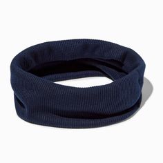 Claire's Navy Blue Wide Flat Ribbed Headwrap Cloth Headband, Sensitive Ears Earrings, Piercing Kit, Sports Headband, Navy Accessories, Headband Outfit, Blue Accessories, Jewelry Words, Bags For Teens