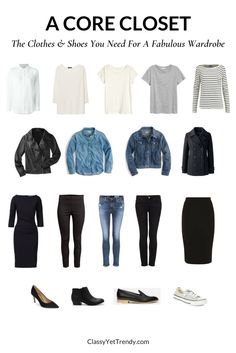 A Core Closet - 18 Clothes and Shoes Minimalist Moda, Basic Essentials, Outfits Dressy, Minimalist Capsule Wardrobe, Wardrobe Planning, Clothes And Shoes