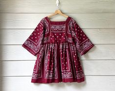 Handmade Light Maroon Bandana Dress Made to order. Sizes XS to 5X. -100% cotton. -100% handmade. Approximate measurements of SIZE M laying flat: Pit to pit: 19". Pit to hem: 23". Shoulder to hem: 33". Waist: 19". Seen on 5'5" height. Brand new. See pictures for full details. Bandana Dress, Upcycle Clothes Diy, Clothes Diy, Handmade Lighting, Upcycle Clothes, Bandanas, Dress Clothes For Women, Diy Clothes, Dress Making