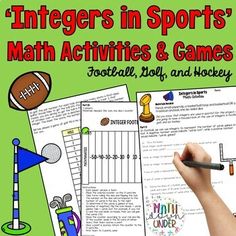 a hand holding a pen writing on an activity book with sports themed activities and games