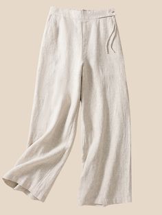 Women's Linen Pant Loose Straight Pants Drawstring Casual Cotton Linen Vintage Pants Beige Linen Pants With Drawstring, Ankle-length Linen Pants With Drawstring, Beige Wide Leg Sweatpants With Drawstring, Spring Ankle-length Wide Leg Pants With Drawstring, Beige Drawstring Trousers, Linen Wide Leg Bottoms With Drawstring, Wide Leg Linen Bottoms With Drawstring, Spring Straight Leg Pants With Drawstring, Beige Linen Drawstring Pants