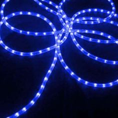 blue led rope lights on black background