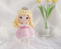 the cover of aurora sleeping beauty by tiny anni - green frog crochet