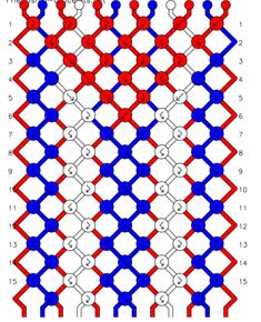 an image of the same pattern as shown in red, white, and blue colors