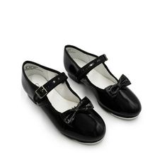 Young dancers will take their first steps with confidence in the Mary Jane Tap Shoe. Comes in shiny black patent leather black PU leather or caramel PU leather. Features non-slip heel counter soft cotton lining and foam insole for shock absorption. Buckle closure eliminates the worry of the tap shoe slipping off during warm-ups. Highly recommended for beginner tappers. Size: Toddler.  Gender: female.  Age Group: kids. Classic Black Patent Leather Mary Janes, Classic Round Toe Mary Janes For Party, Black Patent Leather Mary Janes For Party, Classic Mary Janes With Round Toe For Parties, Black Leather Mary Janes For School, Glitter Wedding Shoes, Heel Tap, Jazz Shoes, Crystal Sandals