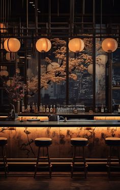 Art Ideas For Home, Wall Decorations Ideas, Sushi Bar Design, Japanese Restaurant Interior, Decoration Restaurant