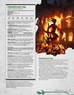 the back cover of an article about flamethrowe imp