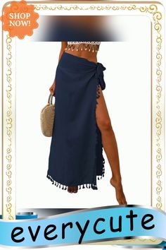 Navy Blue Splicing Tassels Irregular Beach Maxi Skirt Bohemian Beach Skirt With Split, Bohemian Split Skirt For Beach, Bohemian Split Skirt For The Beach, Bohemian Blue Bottoms For Beach Party, Blue Bottoms For Beach Season, Blue Summer Maxi Skirt For Beach, Blue Beachwear Skirt, Blue Summer Maxi Skirt For The Beach, Blue Maxi Skirt For Beach Season