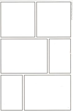 the four paneled paper is shown in black and white, as well as three smaller squares