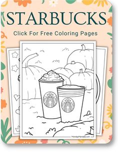 starbuckss coloring pages with the title, click for free coloring pages to print and color