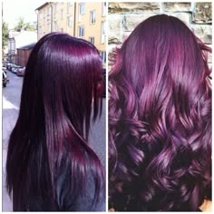 Purple Hair Plum, French Glossing Hair, Deep Plum Hair Color, Eggplant Purple Hair, Ultra Violet Hair, Shades Of Purple Hair, Dark Purple Hair Color