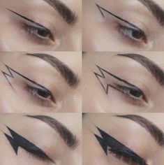 Wings Eyeliner, Eyeliner Trends, Makeup Emo, Makeup 90s, Goth Make Up, Rock Makeup, Halloween Make-up Looks, Tutorial Eyeliner, Buh Bye