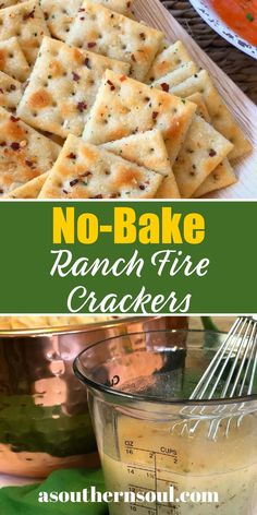 no - bake ranch fire crackers are the perfect appetizer for any party