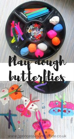 playdough butterflies with text overlay that says playdough butterflies on it