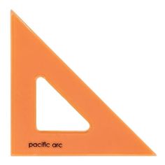 an orange triangle shaped object with the word pacific are written in black ink on it