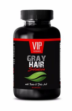 GRAY HAIR SOLUTION. DIETARY SUPPLEMENT.  NATURAL FORMULA. FOR MEN & WOMEN Manufactured for VIP Vitamins LLC 1 Bottle 60 Capsules Made in USA Health Benefits of ANTI GRAY HAIR DIETARY SUPPLEMENT: Preventing graying of hair Produce Melanin Pigment  Minimizing hair loss Stimulating hair growth Enhance moisture of hair  The main reason of Gray Hair problem is considered a defective maintenance of the melanocytes responsible for our hair color leads to graying. While this maintenance often becomes de Grey Hair Problem, Gray Hair Solutions, Anti Gray Hair, Stimulating Hair Growth, Hair Problem, Natural Hair Growth Remedies, Hair Solution, Herbs For Hair, L Tyrosine