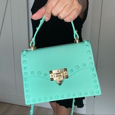 Beautiful Tote Bag In Silicone For Easy Breezy Beach Looks! Fits A An Iphone 12 Pro Or Smaller. Turquoise Bags With Detachable Strap For Daily Use, Turquoise Rectangular Shoulder Bag For Everyday, Daily Use Turquoise Bags With Detachable Strap, Trendy Turquoise Tote Bag, Chic Turquoise Rectangular Shoulder Bag, Turquoise Shoulder Bag With Detachable Strap For Daily Use, Chic Turquoise Bag For Daily Use, Chic Turquoise Crossbody Bag, Trendy Turquoise Shoulder Bag