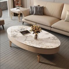 Contemporary Oval Marble Coffee Table with Storage Modern Centre Table Designs, Oval Marble Coffee Table, Centre Table Design, Centre Table Living Room, Ottoman Round, Center Table Living Room, Central Table, Coffee Table Design Modern, Coffee Table Ideas