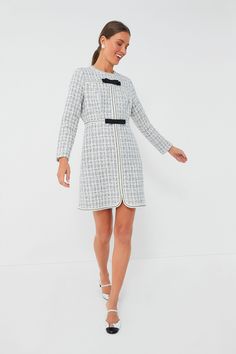 Womens Tweed Dress, White Tweed Dress Outfit, Fall Cocktail Attire For Women, Tweed Dress Outfit Classy, Preppy Work Outfits Women, Tweed Dress Outfit, Preppy Work Outfit, Sunday Attire, White Tweed Dress