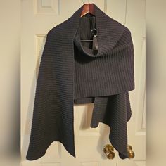 Os Very Unique Vest/Scarf/Wrap. Black Knit. New With Tags Knit Shawl Scarves For Fall, Wrap Scarves For Fall, One Size Fall Wrap Scarves, One Size Wrap Scarves For Fall, Black Shawl Scarf For Winter, Black Winter Shawl Wrap, One Size Fall Wrap Scarf, Black Shawl Wrap For Winter, Black Shawl Wrap For Fall