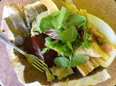 a plate filled with food and a fork