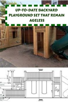 the plans for a playground set that remains in an old house, including a slide and play area