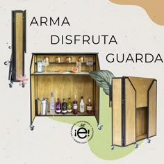 Barra de bar es única en su clase ya que combina diseño, función y practicidad. Coffee Stand Design, Beer Stand, Barra Bar, Mobile Cocktail Bar, Diy Outdoor Bar, Bar Stand, Food Business Ideas, Diy Home Bar, Portable Bar