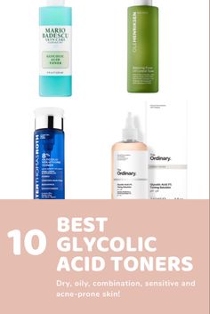 Glycolic Acid Toner, Oily Sensitive Skin, Greasy Skin, Best Face Wash, Mario Badescu Skin Care, Exfoliating Toner, Uneven Skin Texture, Basic Skin Care Routine