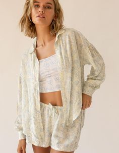 A Soft, Breathable Long Sleeve Button-Down Front Top That's Easy To Wear As A Standalone Piece Or Layered For A Cozy Lounge Look. Pair Over Your Favorite Matching Bikini Or With Our Matching Dolce Notte Lounge Pants.100% Rayonmade In Vietnambutton Down Shirtlong Sleevesshirtail Hemoversize Fit | Dippin' Daisy's Olivia Top Lounge Looks, Cozy Lounge, Knit Fashion, Lounge Pants, Fashion Tops, Pacsun, Long Sleeve Top, Clothes For Sale, New Product