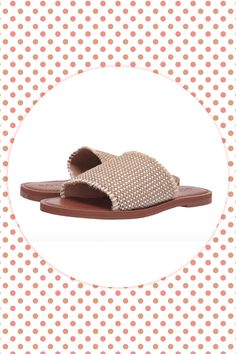 Shop it: $36, zappos.com Keep your cool from coastal adventures to city jaunts with the stylish Roxy® Kaia sandal! Faux-leather slide silhouette. Faux-leather upper with perforated details. Faux-leather lining. #summershoes #sandals #summerstyle #wovenshoes #flats Woven Shoes, Slip On Sandals, Leather Slides, Keep Your Cool, Sandals Summer, Roxy, Slip On Sandal