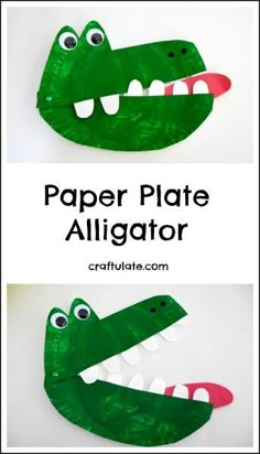 paper plate alligator craft for kids to make