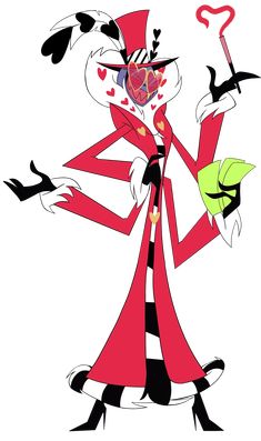 an image of a cartoon character in red and black with a heart on her head