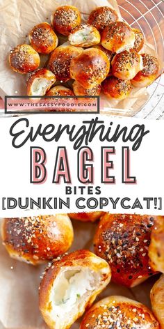 an image of bagel bites with text overlay