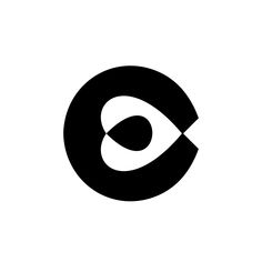 an image of the letter o in a black and white circle on a white background