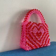 Color: rosa; Tamaño: Solo bolsa, Con cadena de plata Pearls Bag, Hand Beaded Bag, Sugar Beads, Bead Bag, Shopping Totes, Pearls Diy, Pearl Bag, Party Dinner, Beaded Jewelry Designs