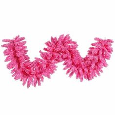 the letter w is made out of pink tinsel