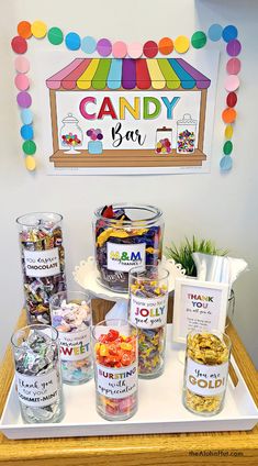 the candy bar is ready to be served at any party or event, and it's easy to put together