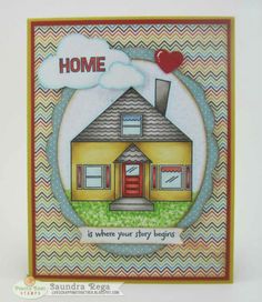 a card with a house and heart on it