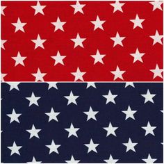 two red, white and blue stars are shown on the same sheeting material as each other