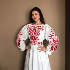 Dress Embroidered Linen Dress Ukrainian Vyshyvanka Unique | Etsy