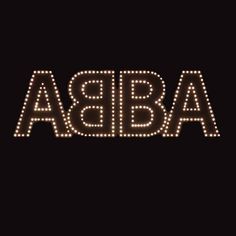 the word abba is lit up with lights