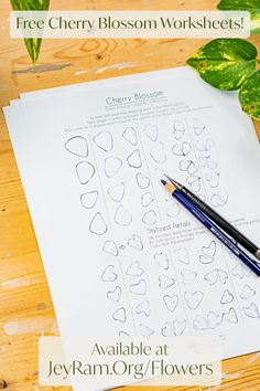 the free cherry blossom worksheets are available at jekyram org / flowers