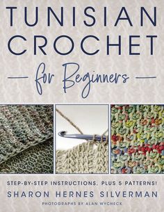 the book is shown with pictures of knitted items and text that reads, how to crochet for beginners