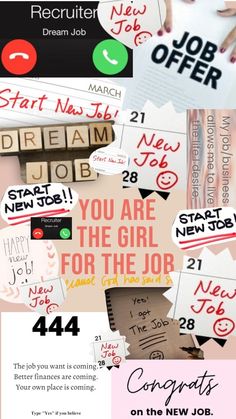 a collage of different types of stickers with words that say, you are the girl for the job