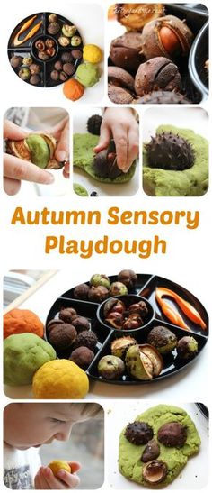 Autumn Messy Play, Fall Playdough, Sensory Playdough, Natural Play