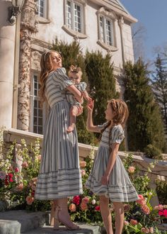 *PREORDER: SHIPS BY 3/14* Everything is cute in miniature The perfect dress for twirling. Our Girls Giselle Dress features a unique striped print, fitted waistline, and elastic puff sleeves to round out the special details. The hidden back zipper makes it easy to slip on and off. Match with your cute babies for the ultimate mommy + me look. Mommy + Me Shop the Giselle Dress in XXS - 5XL Shop the Baby Giselle Romper in 0M - 18M Shop the Boys Giselle Button Down in 3M - 12Y Model Details Model is Giselle Dress, Future Mom, Future Lifestyle, Mommy Life, Mom Daughter, Girl Mom, Our Girl