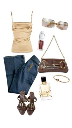 Ysl Outfit, Gold Chanel, Aesthetic Fits, Cute Lazy Day Outfits, 2000s Fashion Outfits, Celebrity Outfits