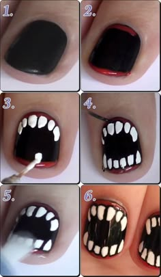 Halloween Nail Art Tutorial, Cute Halloween Nails, Masks Diy, Halloween Recipe